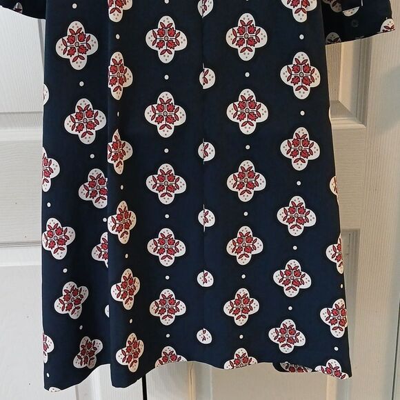 Loft Outlet navy floral print sheath midi dress Sz 16  NWOT - Picture 5 of 7